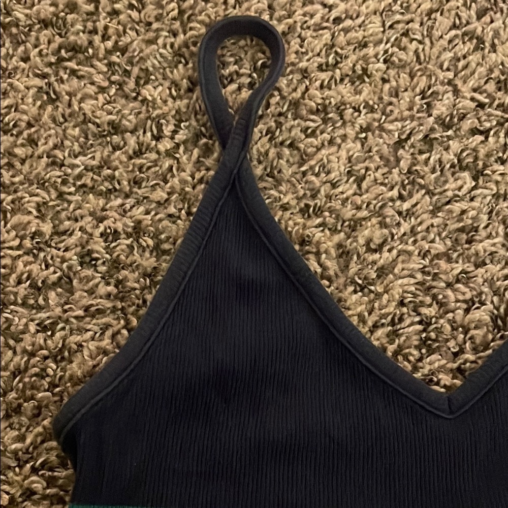 PacSun Navy and Green Striped Crop Top - Picture 4 of 8